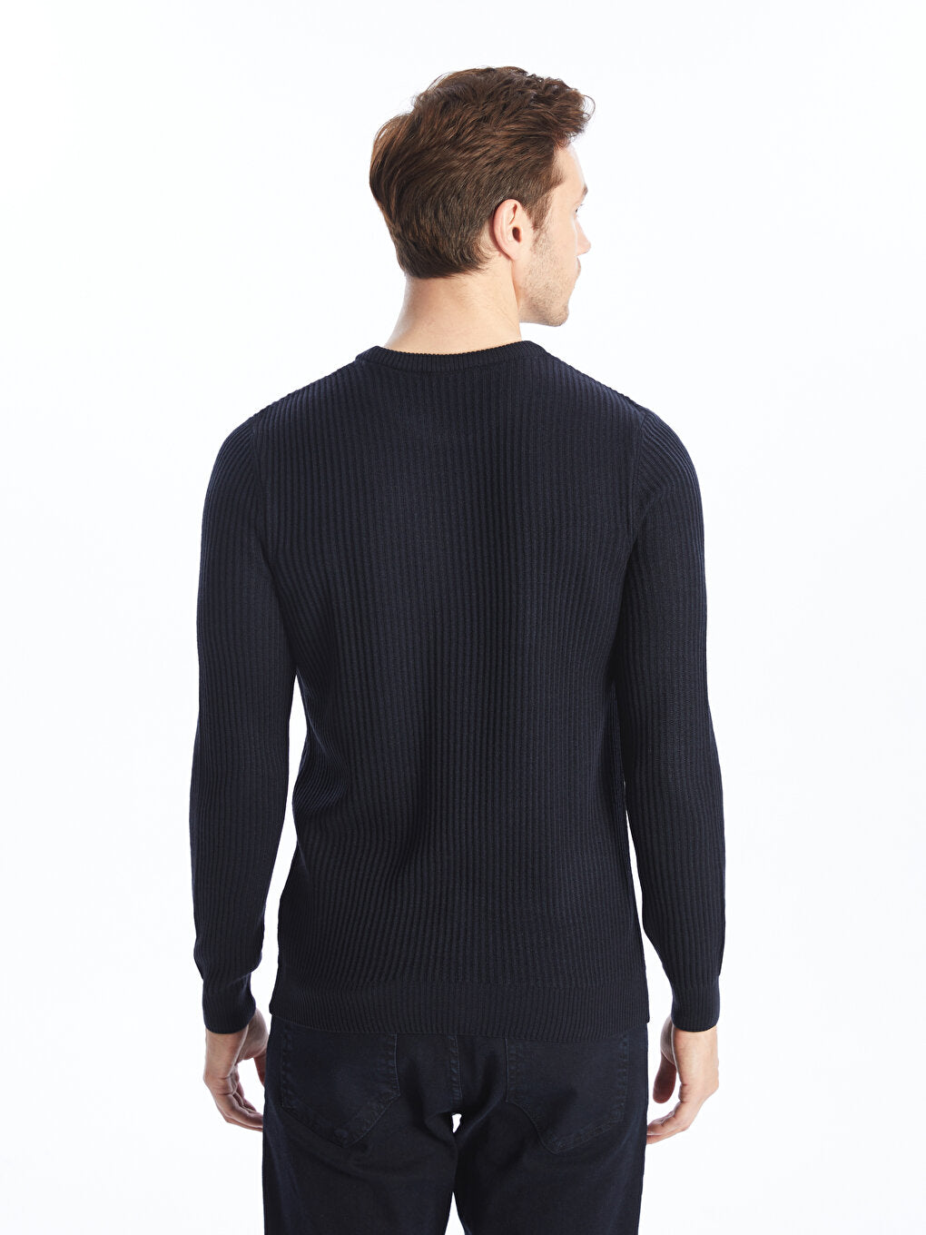 Crew Neck Long Sleeve Men's Knitwear Sweater