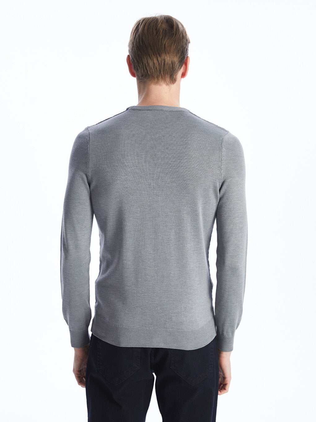 Crew Neck Long Sleeve Men's Knitwear Sweater