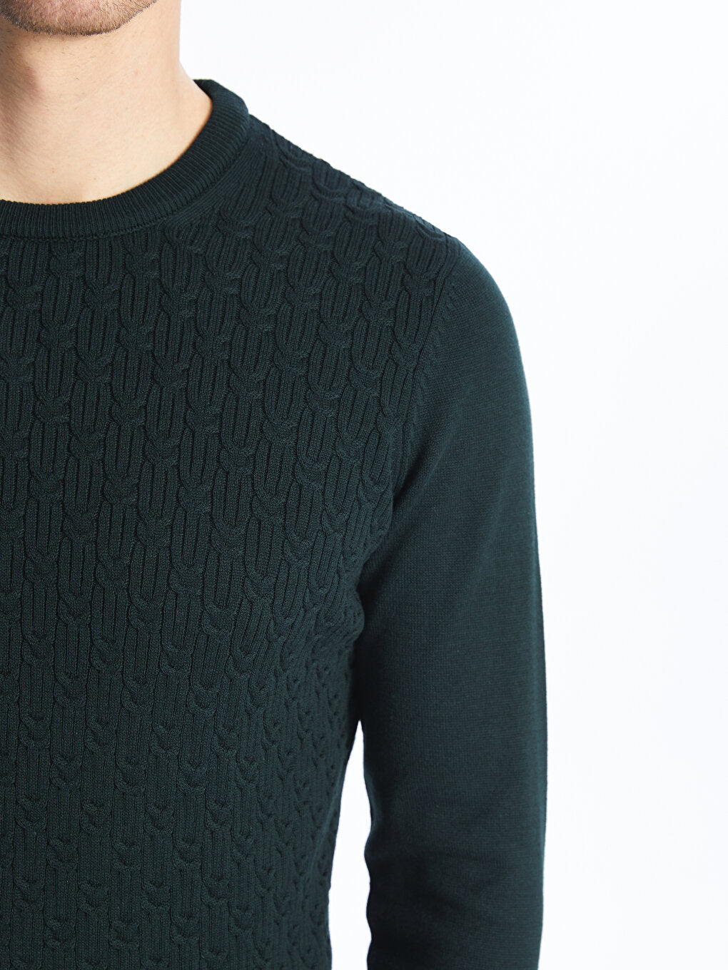 Crew Neck Long Sleeve Men's Knitwear Sweater