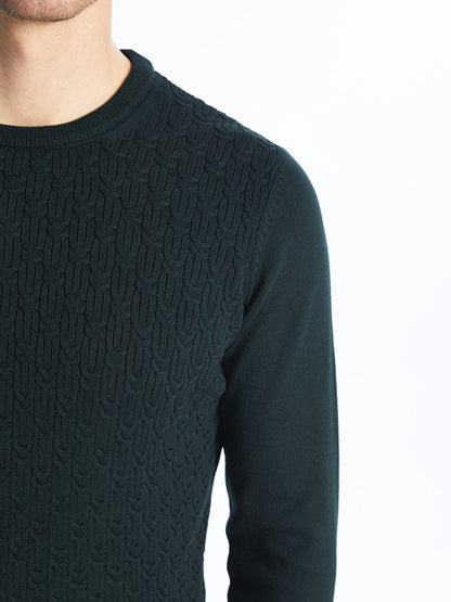 Crew Neck Long Sleeve Men's Knitwear Sweater