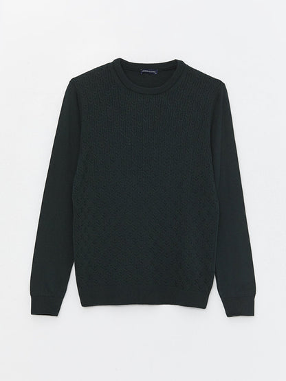 Crew Neck Long Sleeve Men's Knitwear Sweater