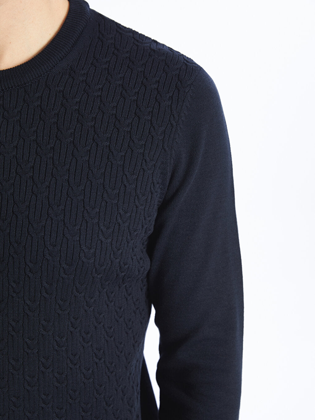 Crew Neck Long Sleeve Men's Knitwear Sweater