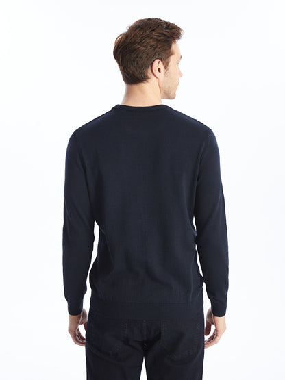 Crew Neck Long Sleeve Men's Knitwear Sweater