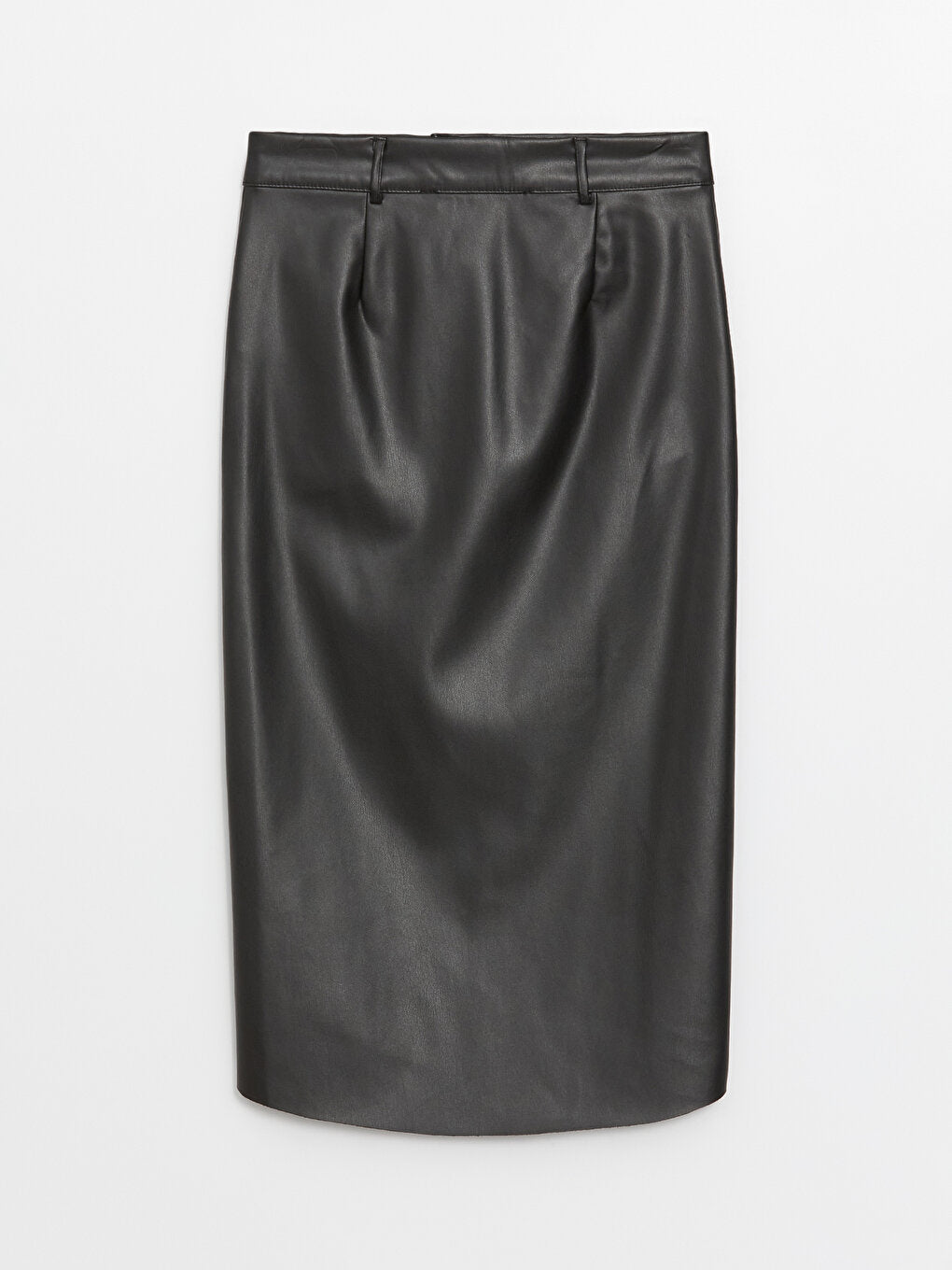 Tight Fit Straight Leather Look Women's Skirt