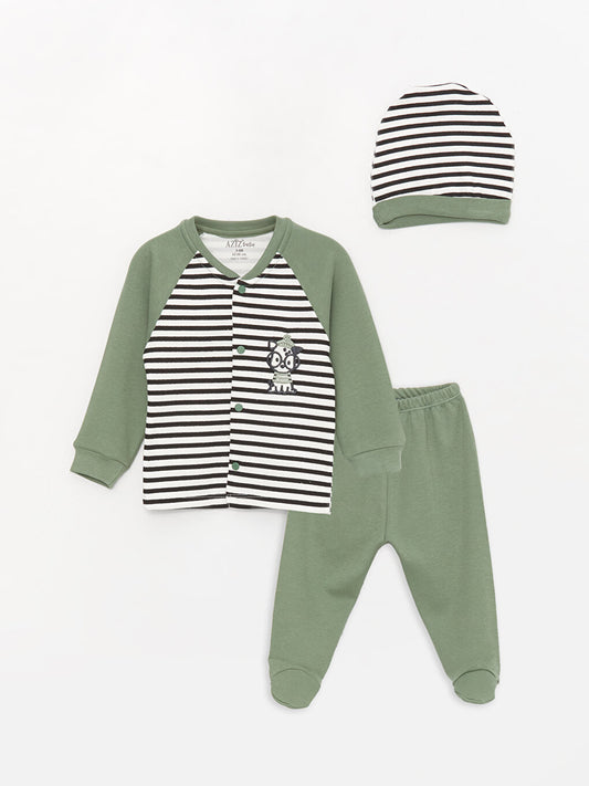 Crew Neck Long Sleeve Baby Boy 3 Piece Set