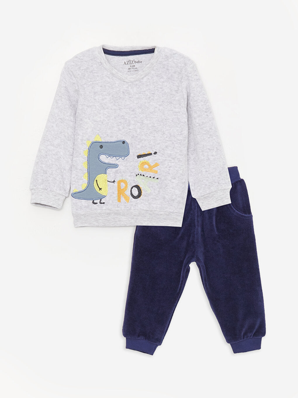 Crew Neck Printed Baby Boy 2-Piece Set