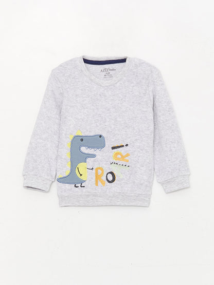 Crew Neck Printed Baby Boy 2-Piece Set