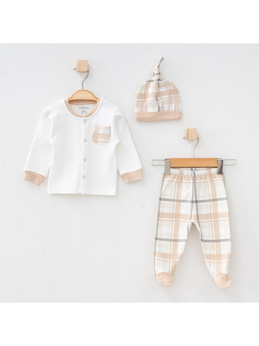 Crew Neck Long Sleeve Baby Boy 3 Piece Set