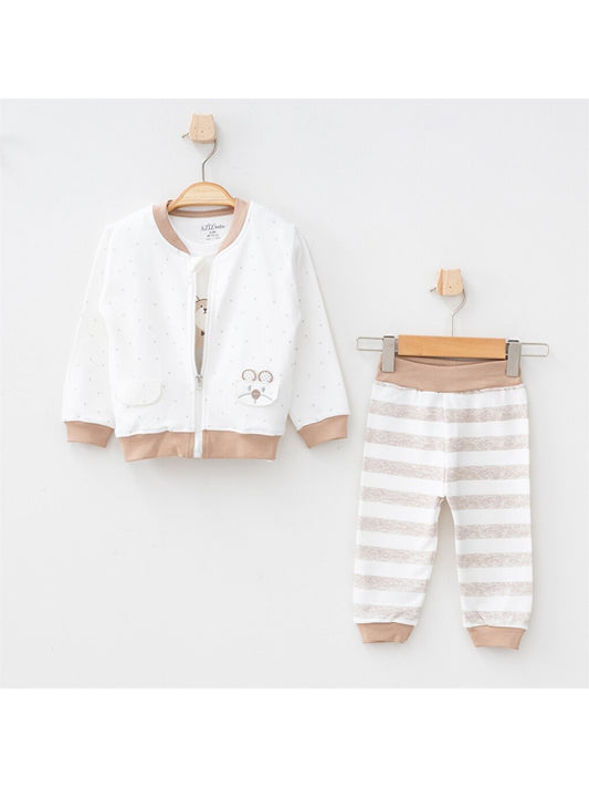 Printed Long Sleeve Baby Boy 3-Piece Set