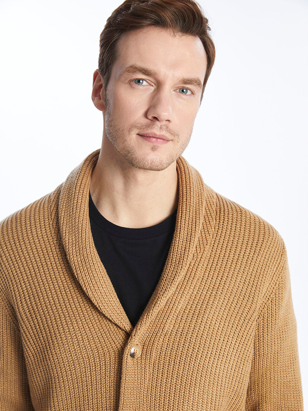 Standard Pattern Shawl Collar Men's Knitwear Cardigan