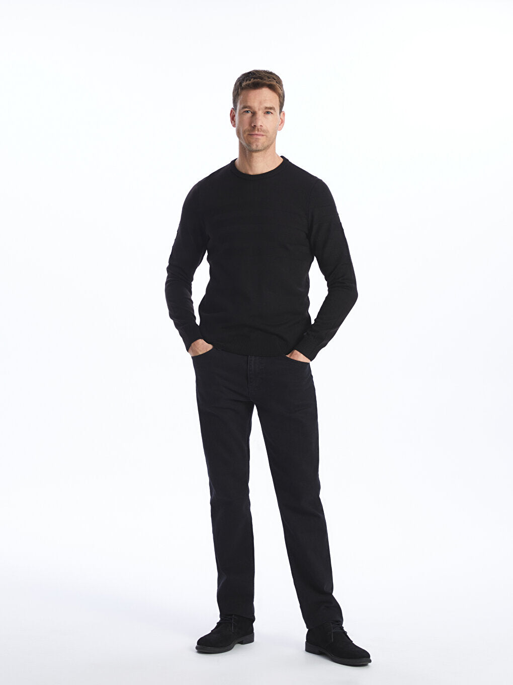 Crew Neck Long Sleeve Men's Knitwear Sweater