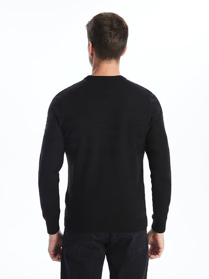 Crew Neck Long Sleeve Men's Knitwear Sweater