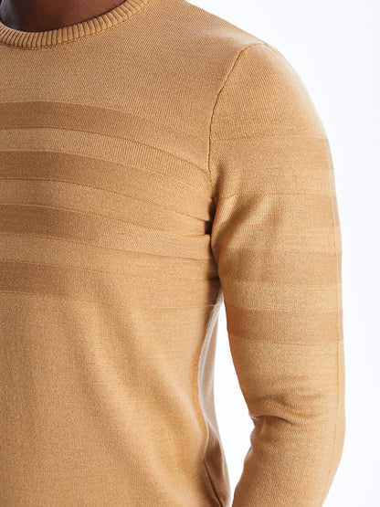 Crew Neck Long Sleeve Men's Knitwear Sweater