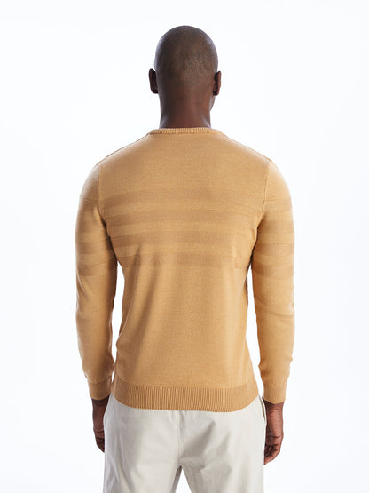 Crew Neck Long Sleeve Men's Knitwear Sweater