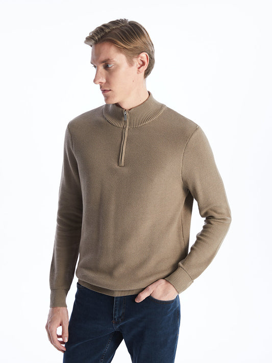 High Collar Long Sleeve Men's Knitwear Sweater