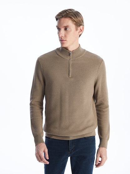 High Collar Long Sleeve Men's Knitwear Sweater