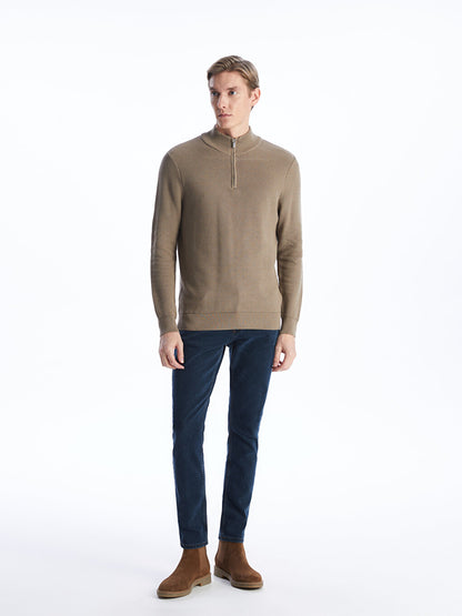 High Collar Long Sleeve Men's Knitwear Sweater