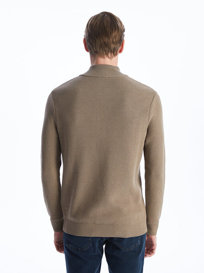 High Collar Long Sleeve Men's Knitwear Sweater