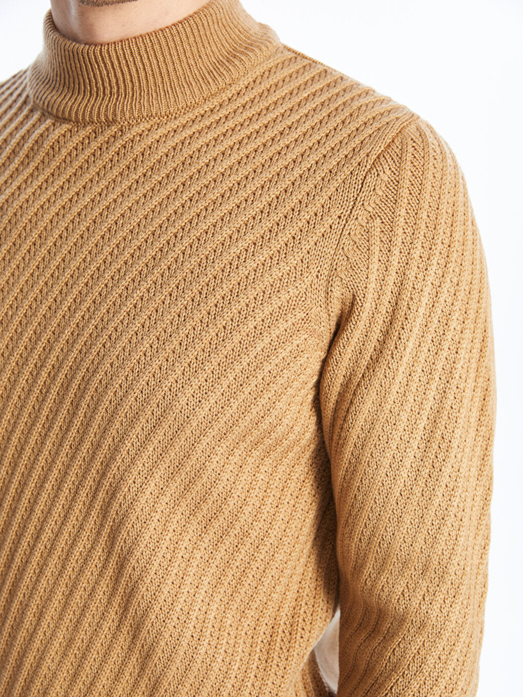 Half Turtleneck Short Sleeve Men's Knitwear Sweater