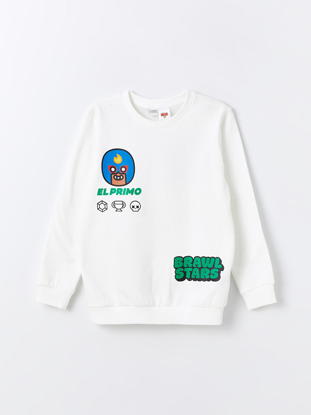 Crew Neck Brawl Stars Printed Long Sleeve Boy's Sweatshirt