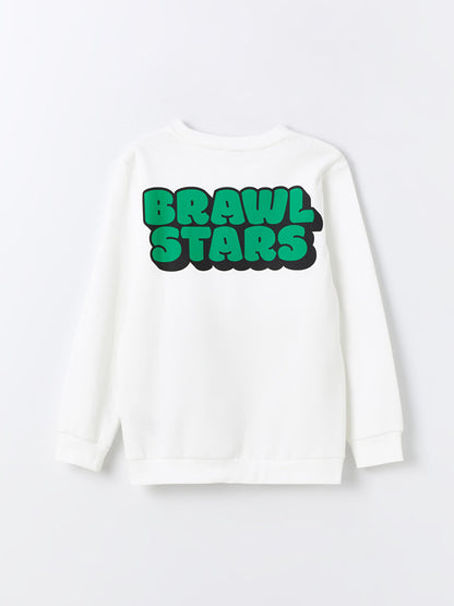 Crew Neck Brawl Stars Printed Long Sleeve Boy's Sweatshirt