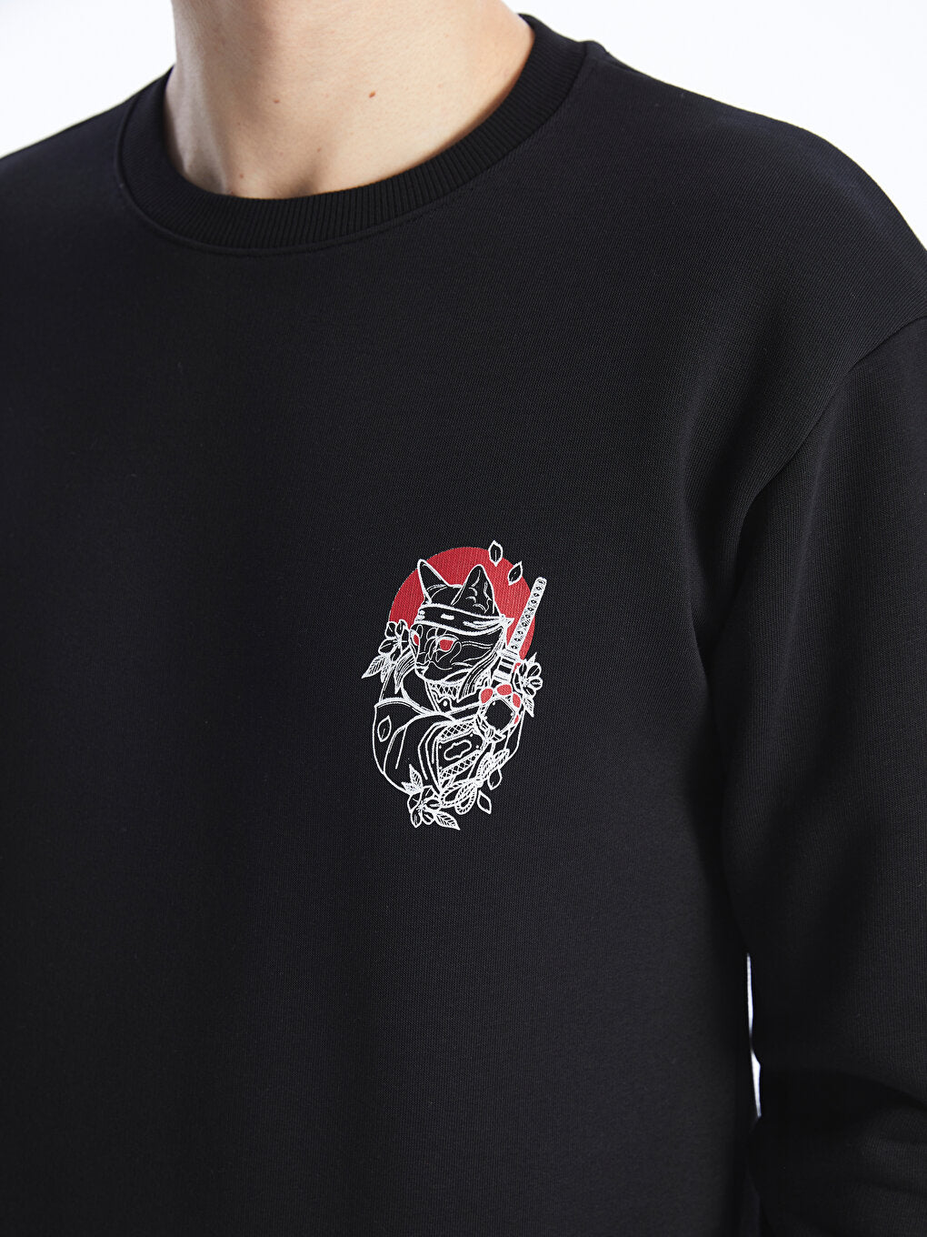 Crew Neck Long Sleeve Printed Men's Sweatshirt