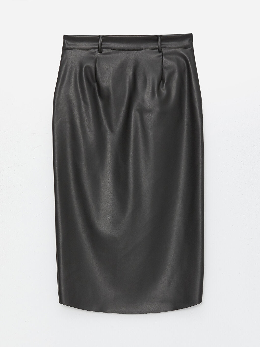 Tight Fit Straight Leather Look Women's Skirt