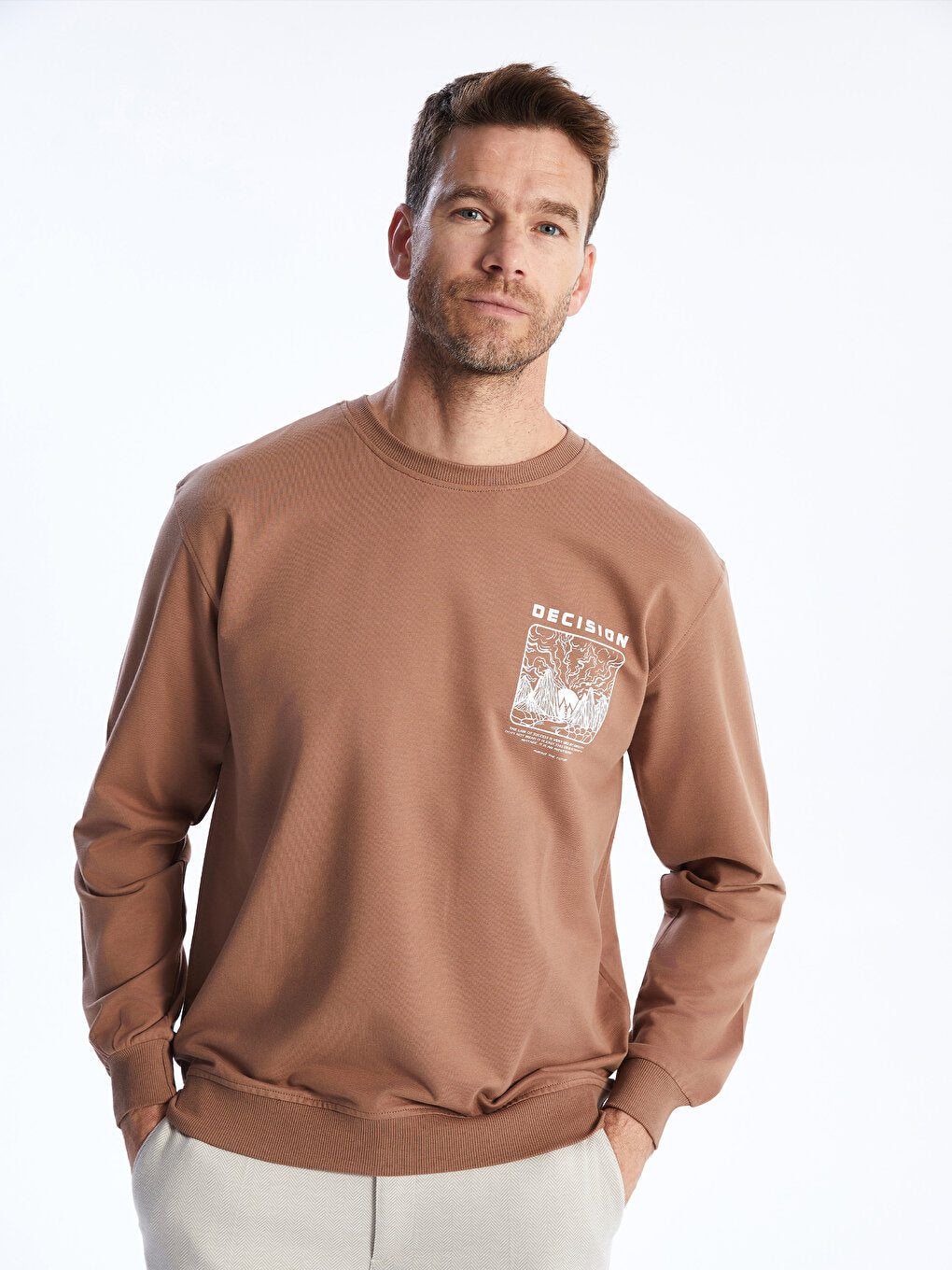 Crew Neck Long Sleeve Men's Sweatshirt