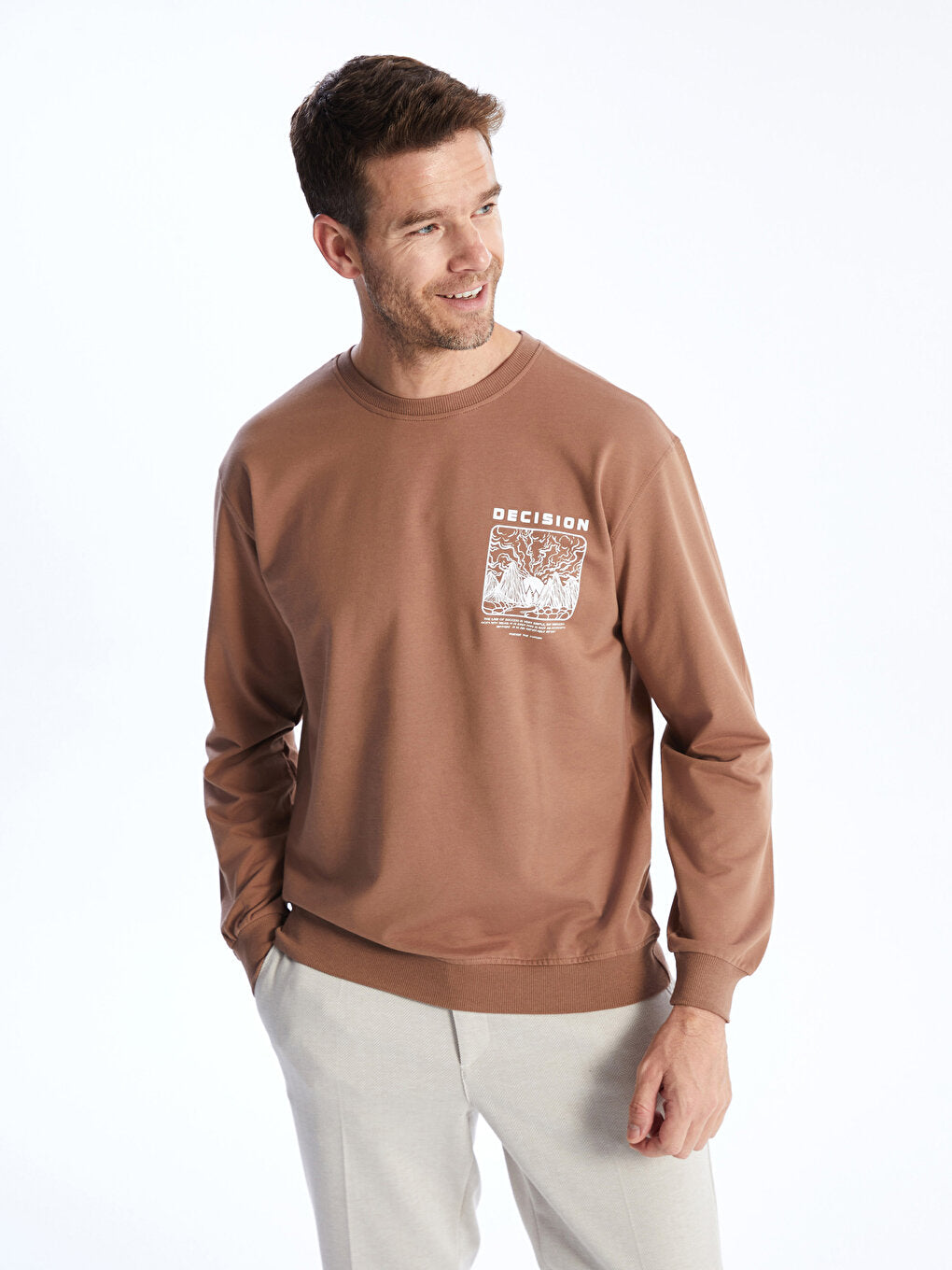 Crew Neck Long Sleeve Men's Sweatshirt