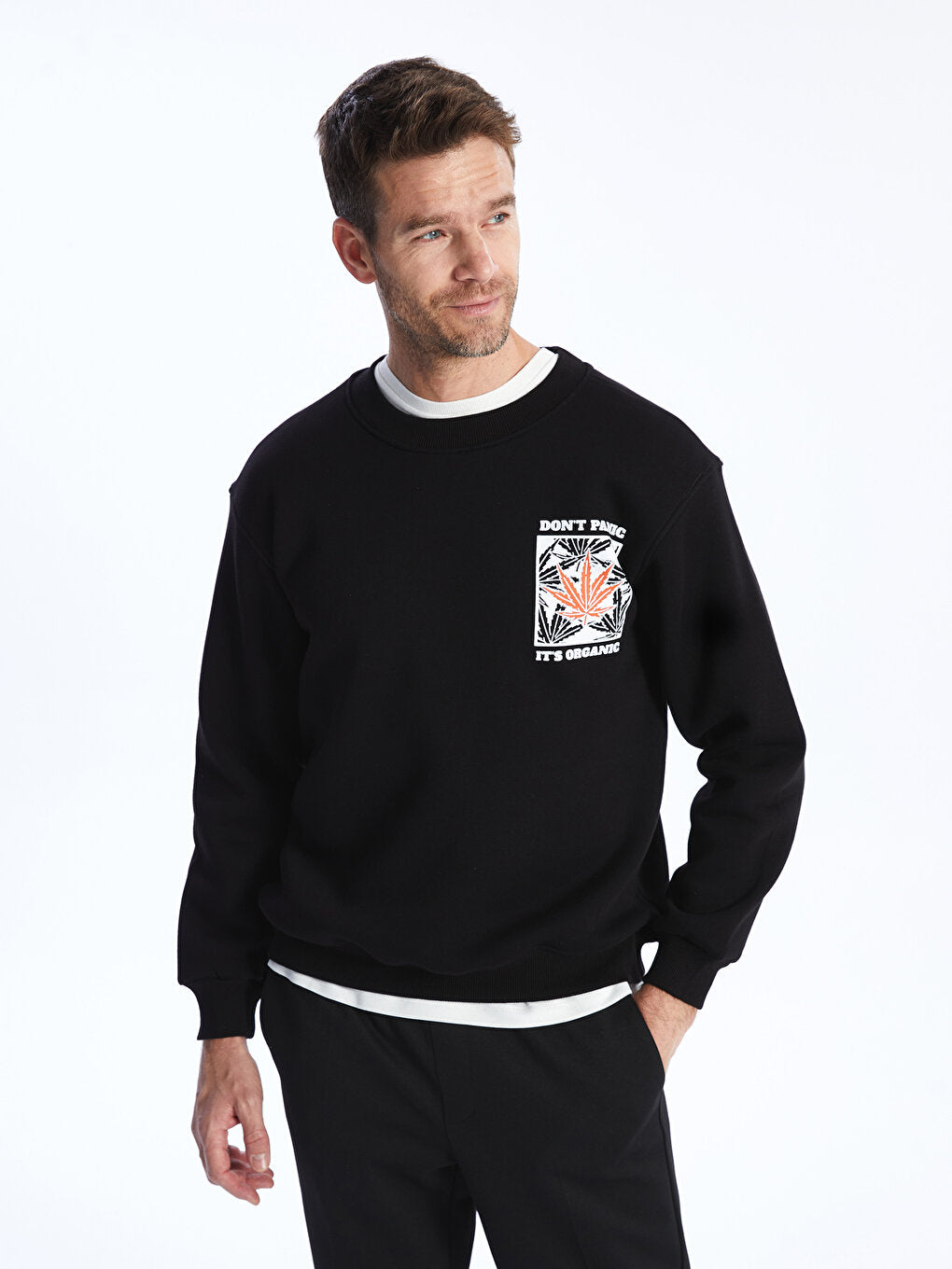 Crew Neck Long Sleeve Men's Sweatshirt