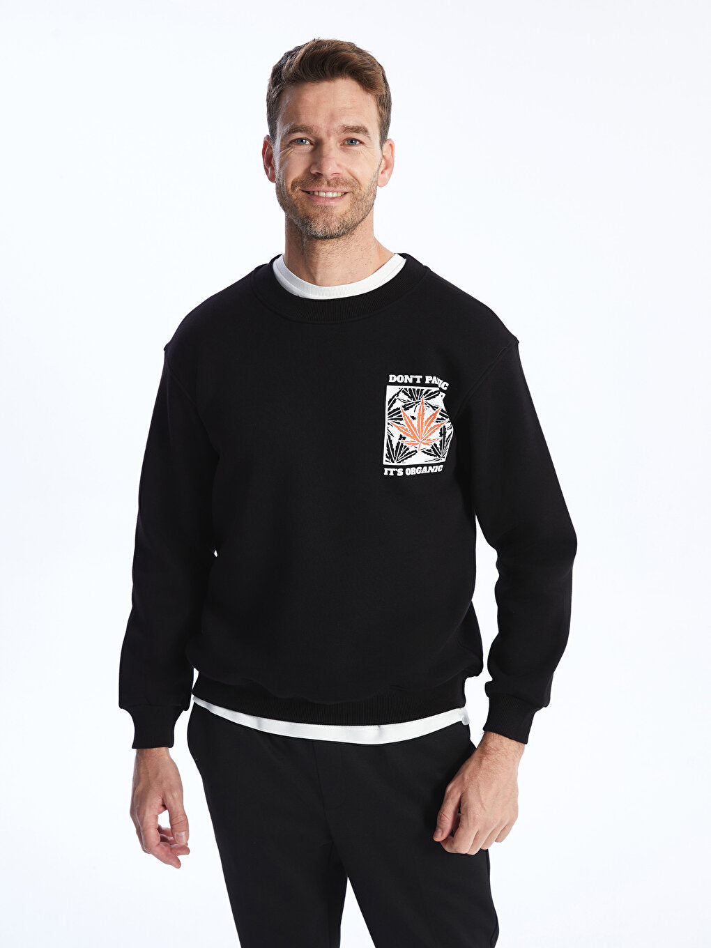 Crew Neck Long Sleeve Men's Sweatshirt