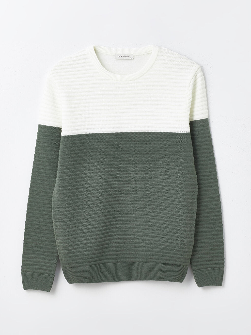 Crew Neck Long Sleeve Color Block Men's Knitwear Sweater