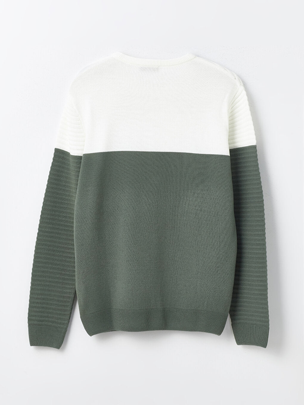 Crew Neck Long Sleeve Color Block Men's Knitwear Sweater