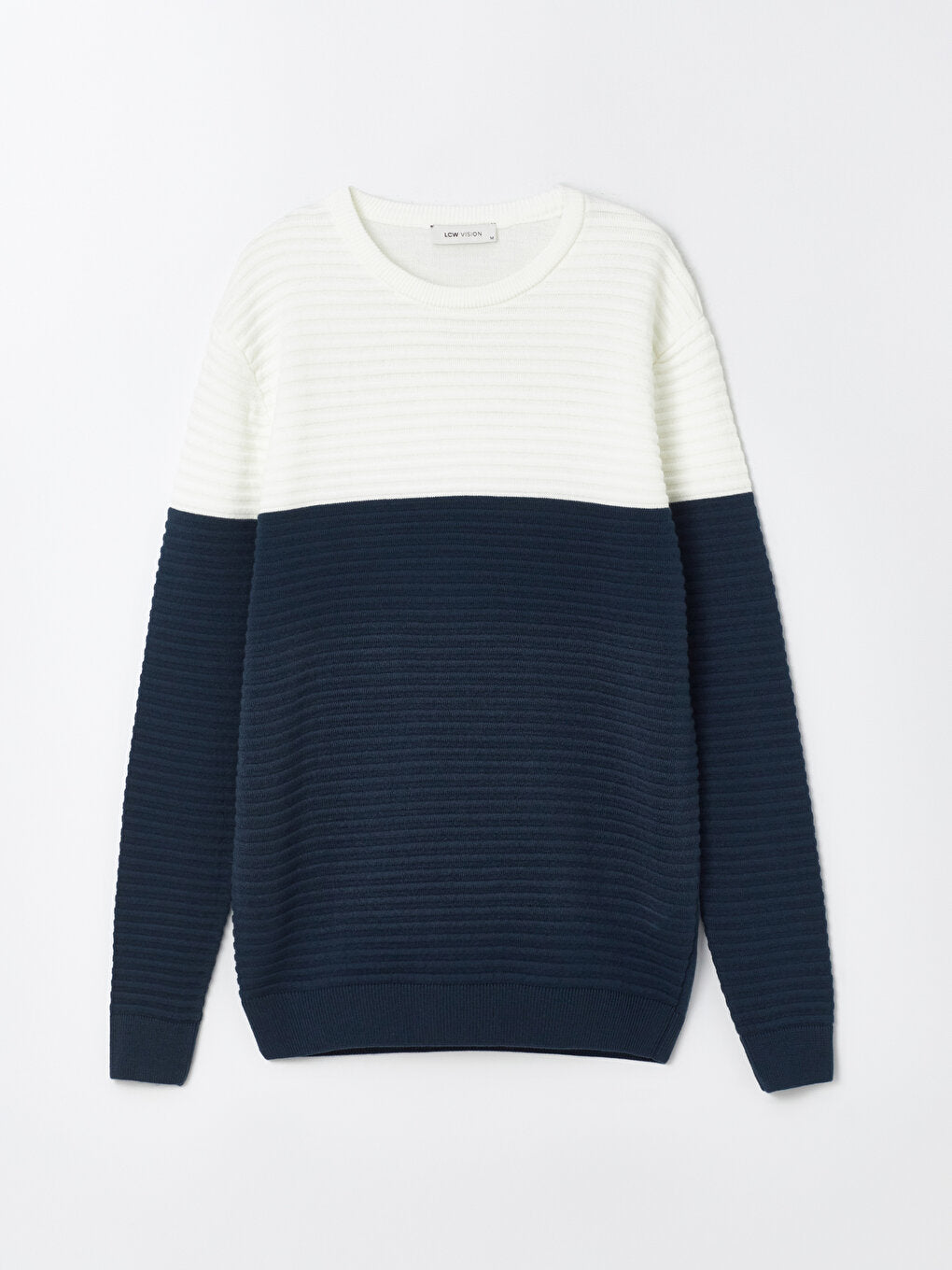 Crew Neck Long Sleeve Color Block Men's Knitwear Sweater