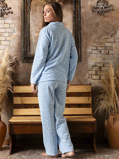 Shirt Collar Women's Pajama Set