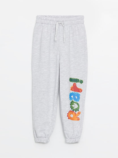 Printed Baby Boy Tracksuit Bottom with Elastic Waist