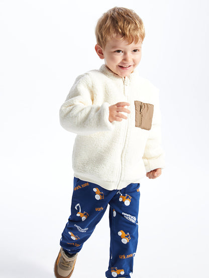 Printed Baby Boy Tracksuit Bottom with Elastic Waist