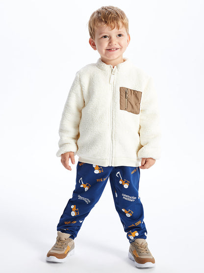 Printed Baby Boy Tracksuit Bottom with Elastic Waist