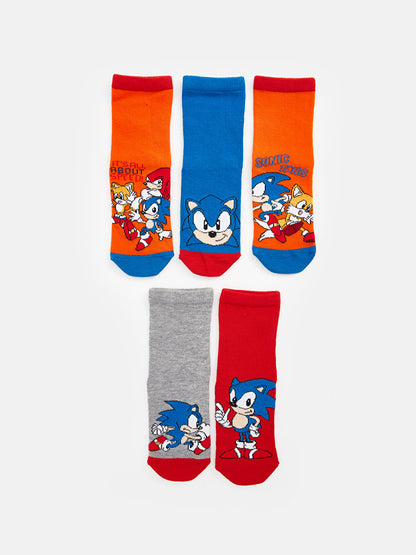 Sonic Patterned Boy Socks 5-pack