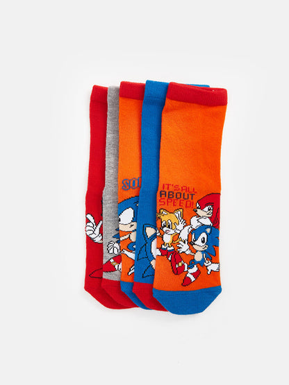 Sonic Patterned Boy Socks 5-pack