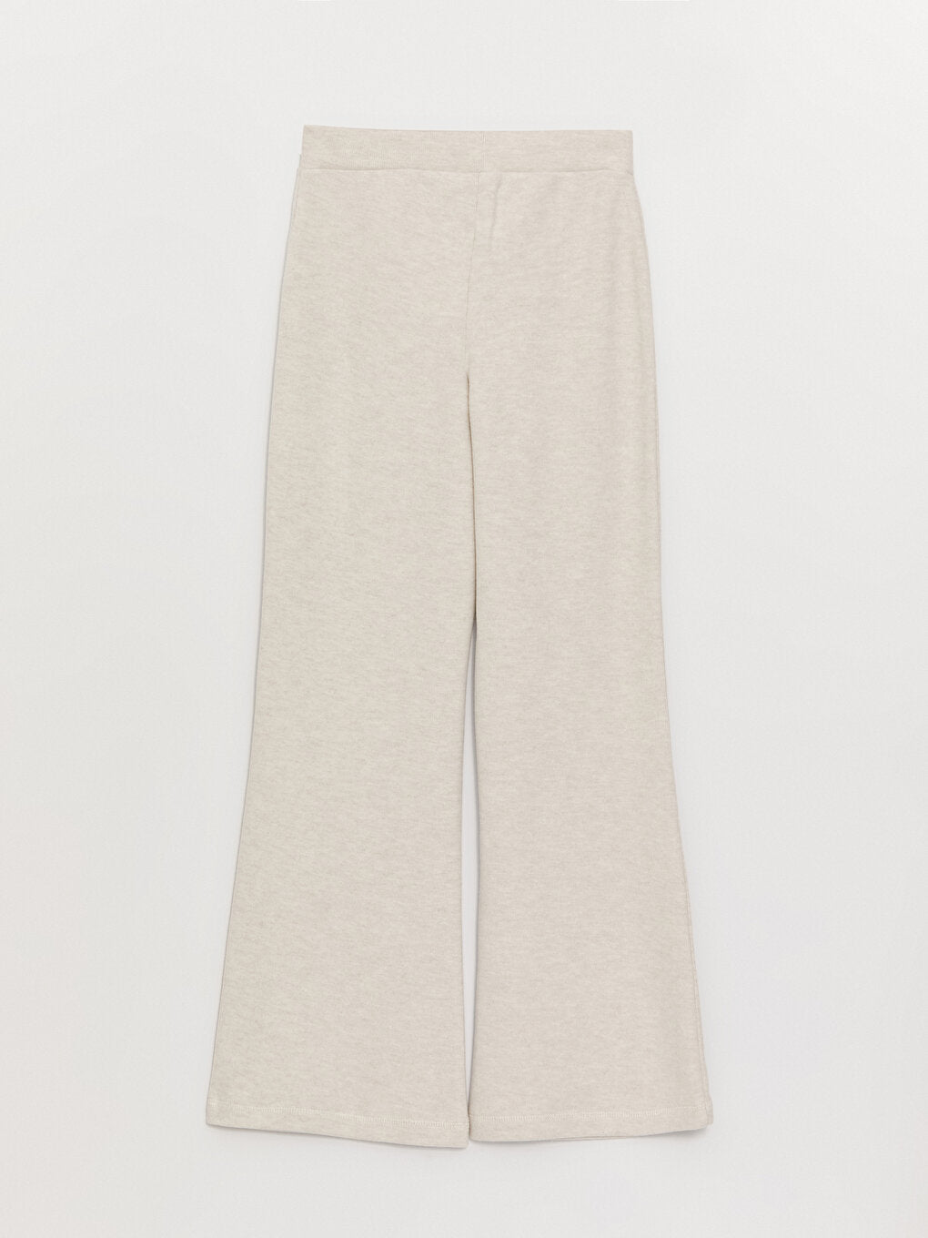 Straight Wide Leg Women's Knitwear Trousers with Elastic Waist