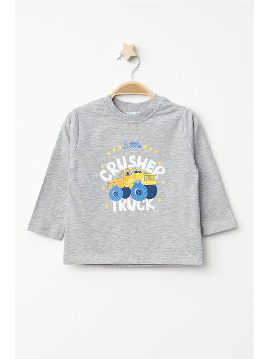 Crew Neck Long Sleeve Printed Baby Boy Sweatshirt