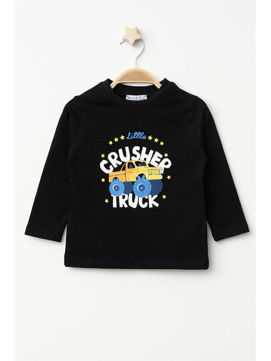 Crew Neck Long Sleeve Printed Baby Boy Sweatshirt