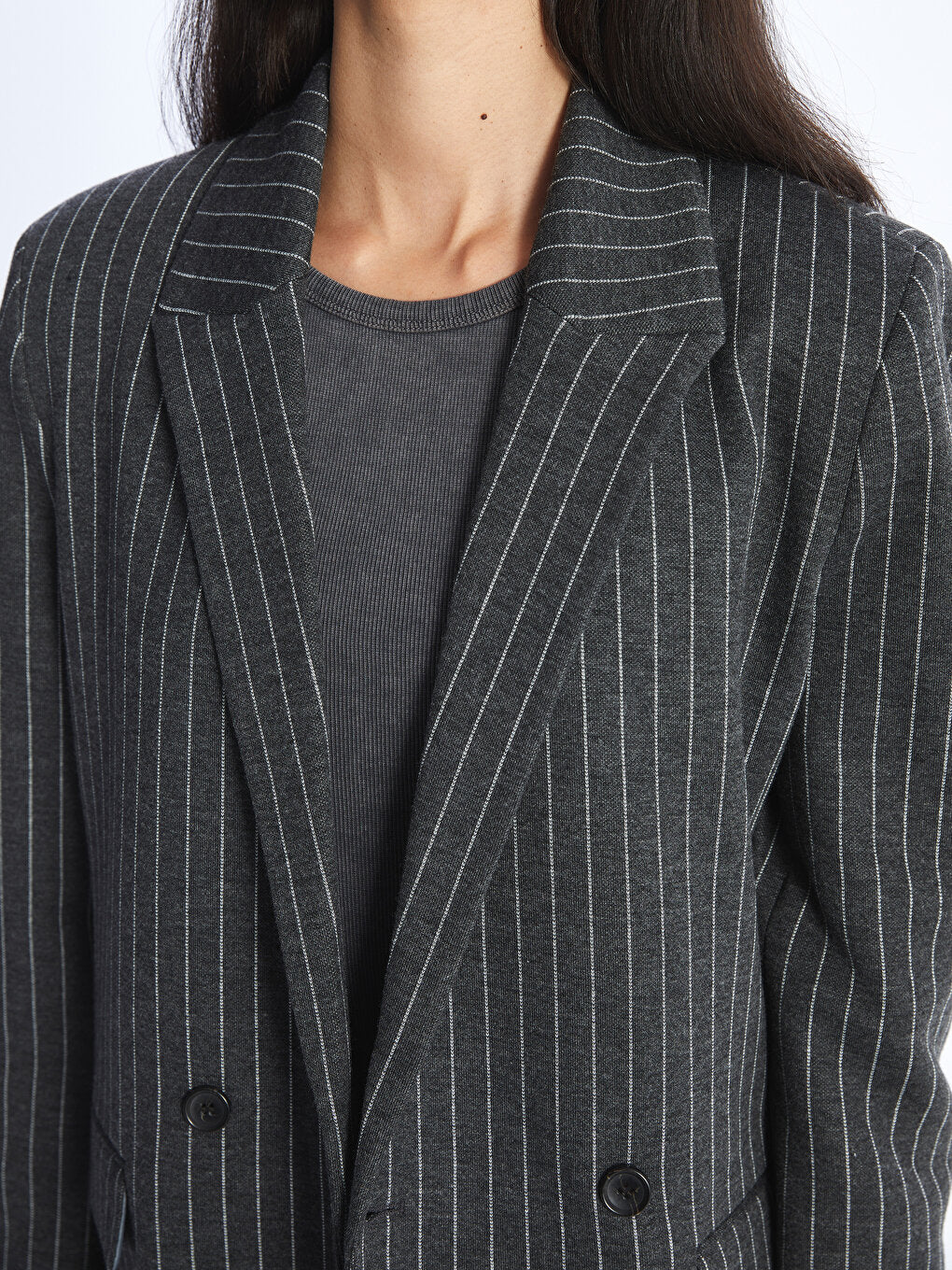 Striped Long Sleeve Women's Blazer Jacket