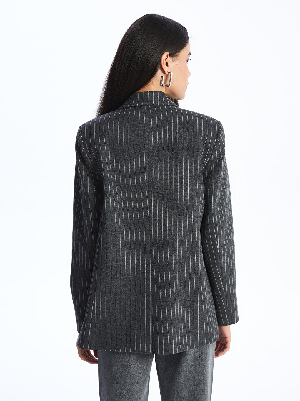 Striped Long Sleeve Women's Blazer Jacket