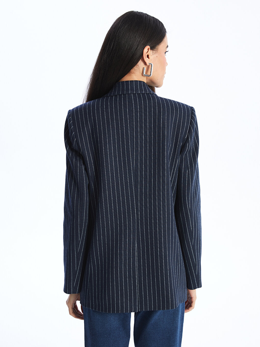 Striped Long Sleeve Women's Blazer Jacket