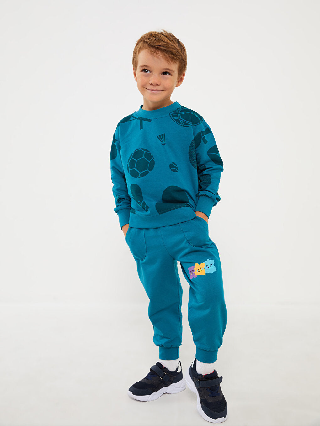 Crew Neck Long Sleeve Printed Baby Boy Sweatshirt