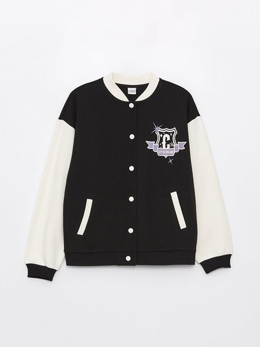 Printed Long Sleeve Girls' College Jacket