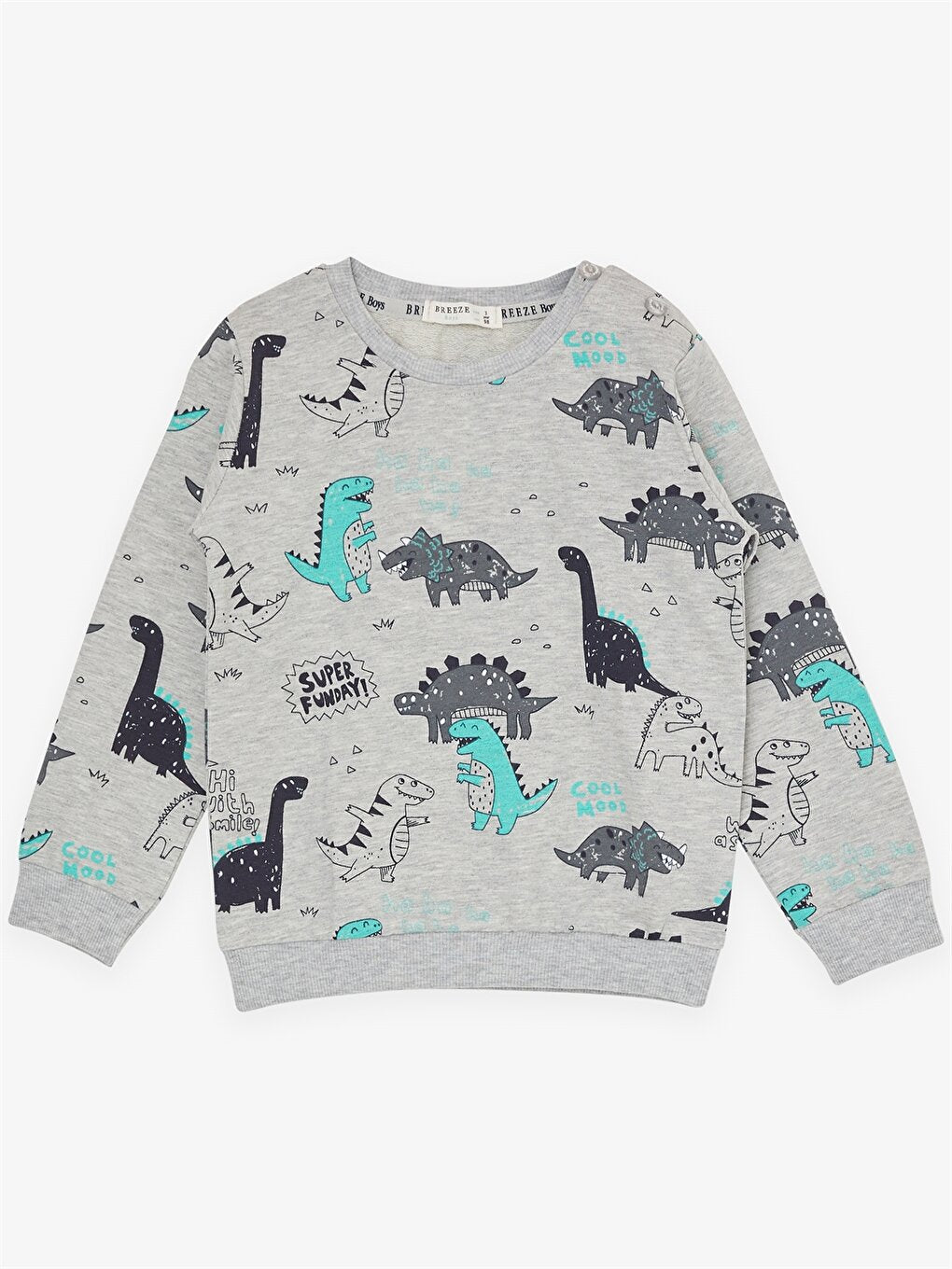 Crew Neck Long Sleeve Printed Baby Boy 2 Piece Set