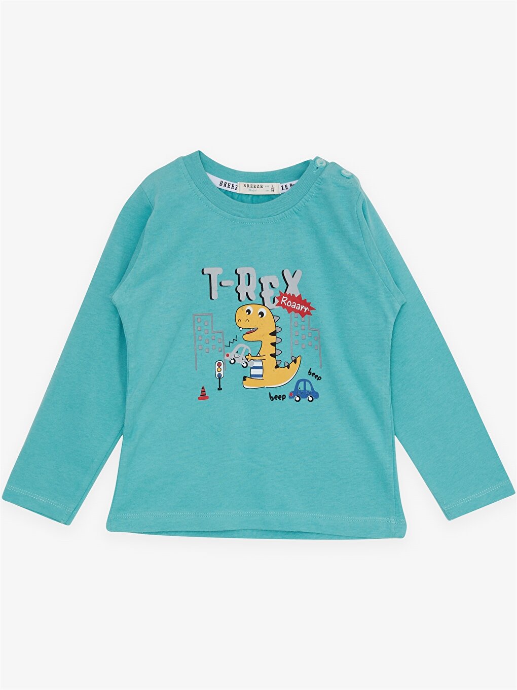 Crew Neck Long Sleeve Printed Baby Boy 2 Piece Set